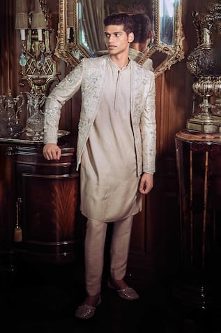 MATSYA Silverneedle Autumn Patchwork Jacket & Kurta Set 