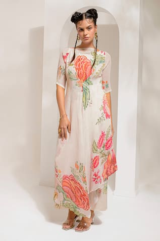 PREETI MEHTA Pearl Embroidered Kurta With Pant 