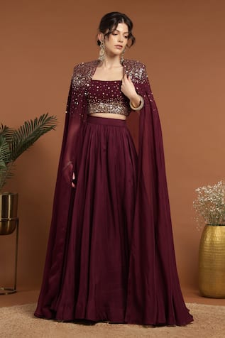 RIRASA Sequin Embroidered Jacket Lehenga Set 