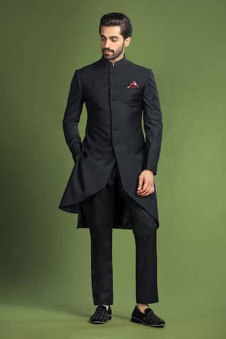 Char Chaand Full Sleeve Plain Bandhgala 