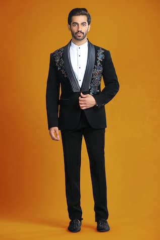 Char Chaand Bead Placket Embroidered Tuxedo Set 