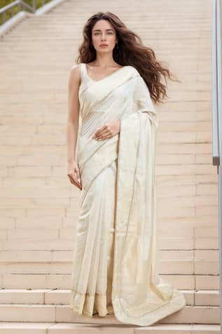 Samyukta Singhania Sequin Border Embroidered Saree 