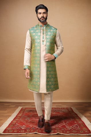 Floral Vine Print Long Jacket 