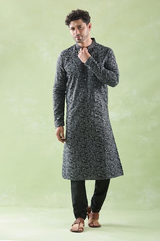 Arihant Rai Sinha Floral Vine Embroidered Kurta & Pyjama Set 