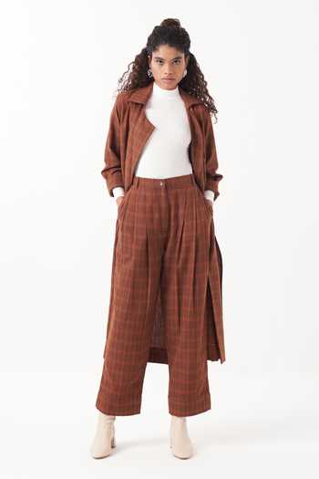 Three Checkered Three Pleat Pant 