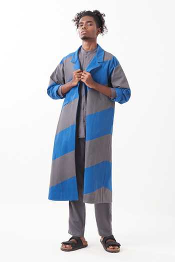 Three Diagonal Stripe Detailed Jacket 