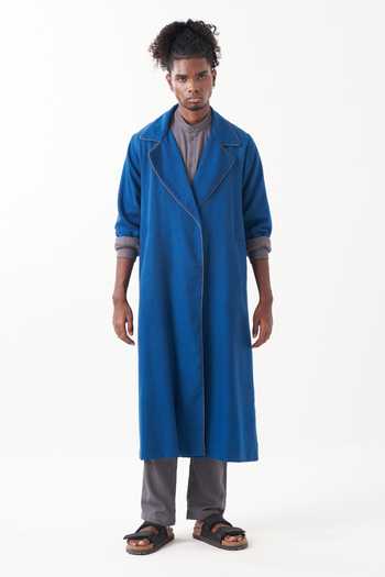 Three Quilted Back Long Jacket 