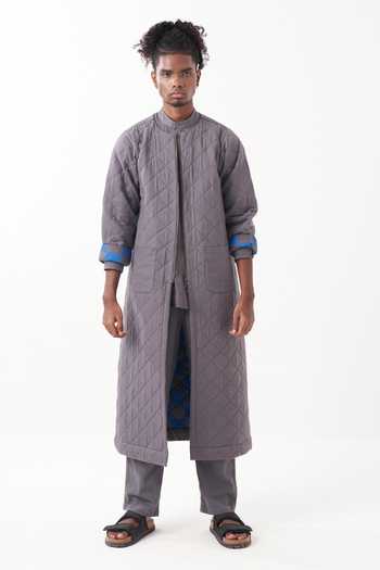 Three Quilted Long Jacket 