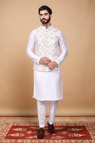 Botanic Print Bundi Kurta Set 