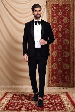 Faded Floral Pattern Tuxedo Pant Set 