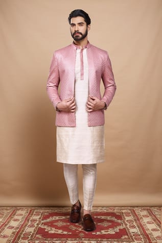 Sequin Embroidered Jacket Kurta Set 