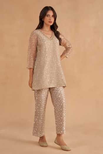 Ruchi Marodia Floral Print Layered Kurta With Pant 