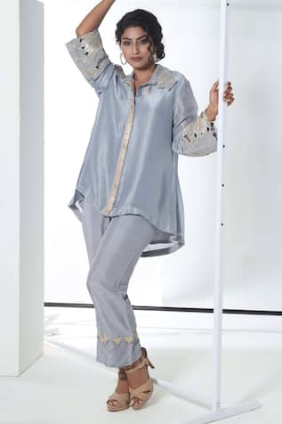 Cutwork Embroidered Shirt With Pant 