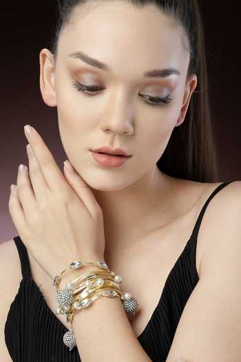 Bijoux By Priya Chandna Multi Row Crystal Bracelet 