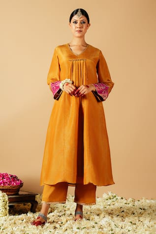 Tangerine by ASFA A-line Gathered Kurta With Pant 