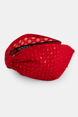 Red Embroidered Headband 