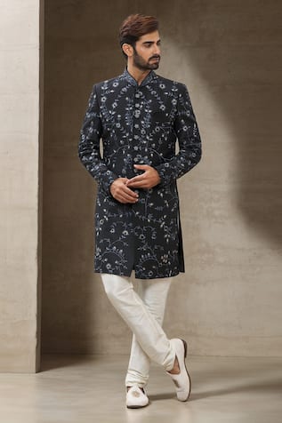 Aryavir Malhotra Floral Embroidered Sherwani Set 