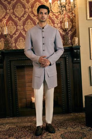 TAJIRI Solace Sequin Embroidered Sherwani With Pant 