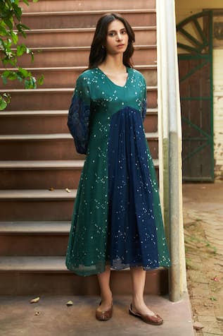 Vaayu Scattered Print Midi Dress 