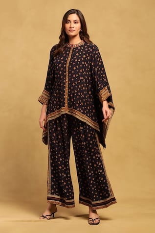 Ritu Kumar Gopuram Aztec Bloom Motif Print Shirt With Pant 