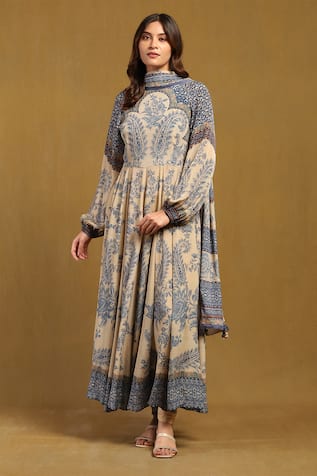 Ritu Kumar Sulawasi Paisley Print Anarkali Set 