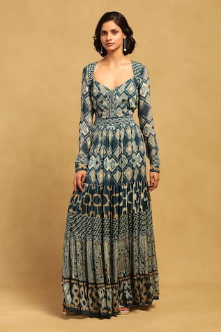 Ritu Kumar Meraki Border Maxi Dress 