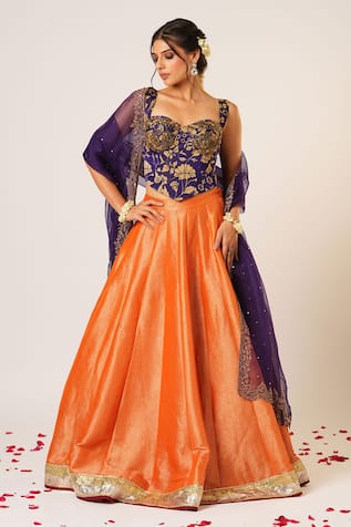 Aayushi Maniar Devaki Floral Banarasi Kalidar Lehenga Set 