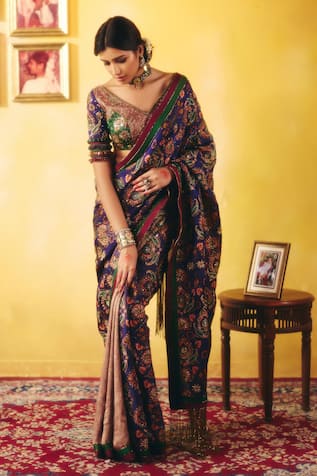 Aayushi Maniar Indumati Floral Embroidered Saree With Blouse 