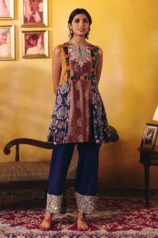 Aayushi Maniar Mayuri Patchwork Embroidered Kurta & Pant Set 