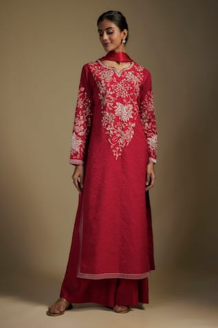 Nadima Saqib Floral Applique Bodice Kurta Palazzo Set 