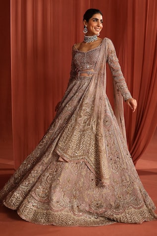 Adaara Couture Lush Circle Dori Embroidered Bridal Lehenga Set 