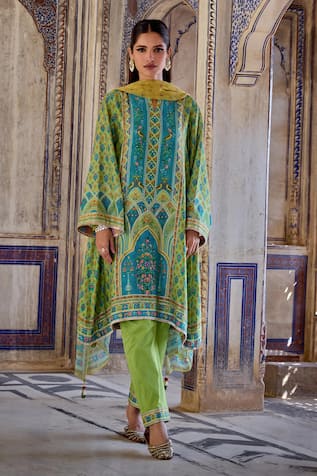 Kalista Kaisha Floral Print A-Line Kurta & Pant Set 