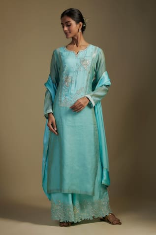 Nadima Saqib Floral Applique Kurta Palazzo Set 