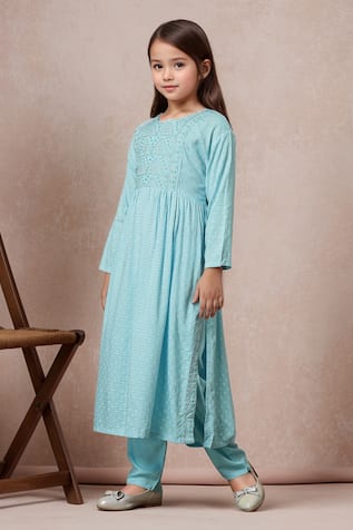 Thread Embroidered Anarkali & Trouser Set 