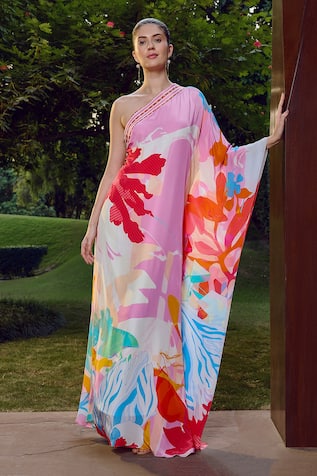 Mandira Wirk Tropical Print Kaftan 