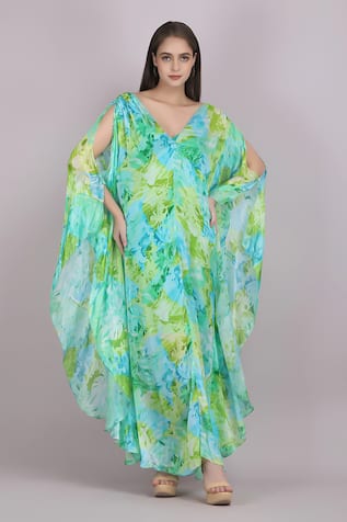 Mandira Wirk Tropical Breeze Print Kaftan 