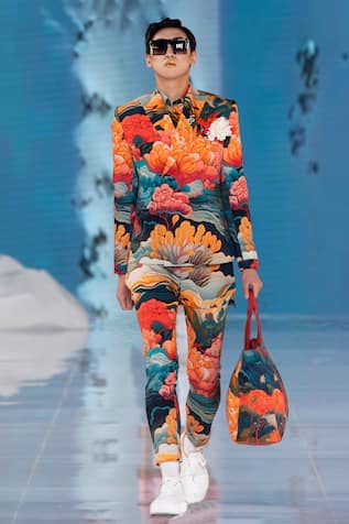 MR. Ajay Kumar Shivalik Printed Double Breasted Blazer 