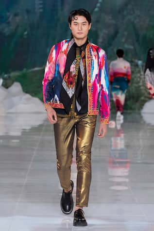MR. Ajay Kumar Thetys Abstract Printed Bomber Jacket 