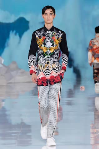 MR. Ajay Kumar Rose Landscape Print Shirt 