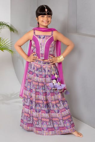 Free Sparrow Sequin Embroidered Lehenga & Frill Top Set 