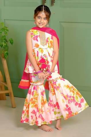 Free Sparrow Bougainvillea Kurta & Sharara Set 