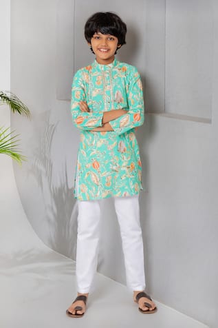 Free Sparrow Floral Print Kurta With Pyjama 