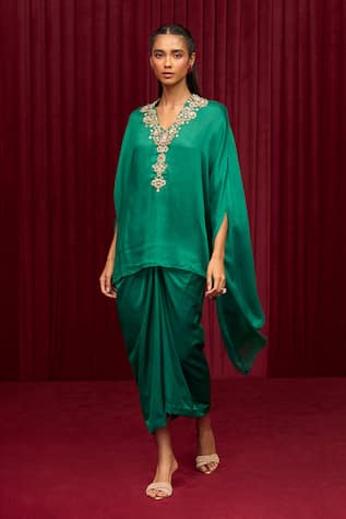 Ridhi Mehra Lilt Placement Embroidered Cape With Skirt 