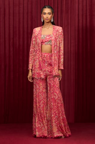 Ridhi Mehra Sync Floral Print Jacket & Pant Set 