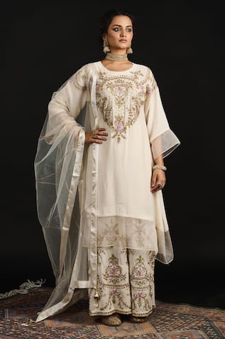 Reeti Arneja Salma Flora Embroidered Kurta & Palazzo Set 