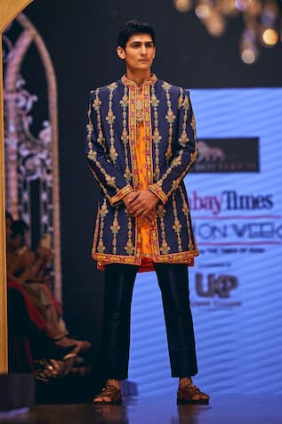 The Royaleum Tahir Hand Embroidered Jacket With Kurta Set 