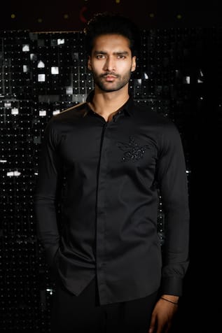 Sanjana Reddy Designs Bee Cutdana Motif Shirt 