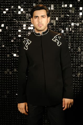 Sanjana Reddy Designs Panther Nalki Embroidered Bandhgala With Trouser 