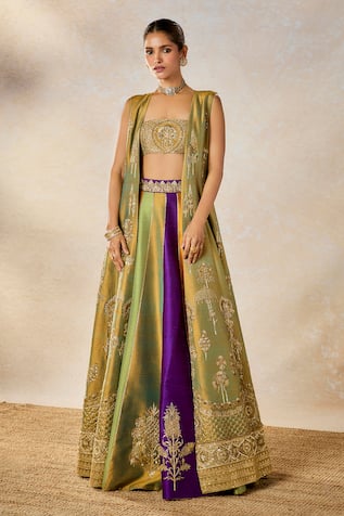 Masaba Kesar Varak Lehenga Set With Long Jacket 