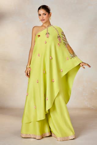 Masaba Pista Kulfi One Shoulder Tunic With Sharara 